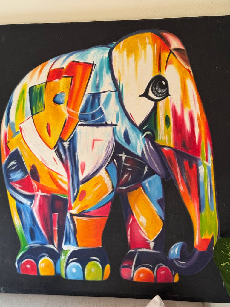 Original Abstract Expressionism Animal Painting by Maria Marchukova