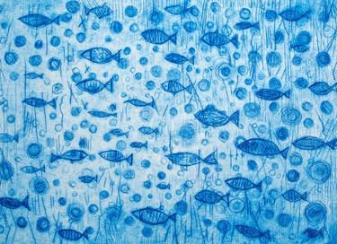 Saatchi Art Artist Anne Marie Lepretre; Printmaking, “‘Blue Water’” #art