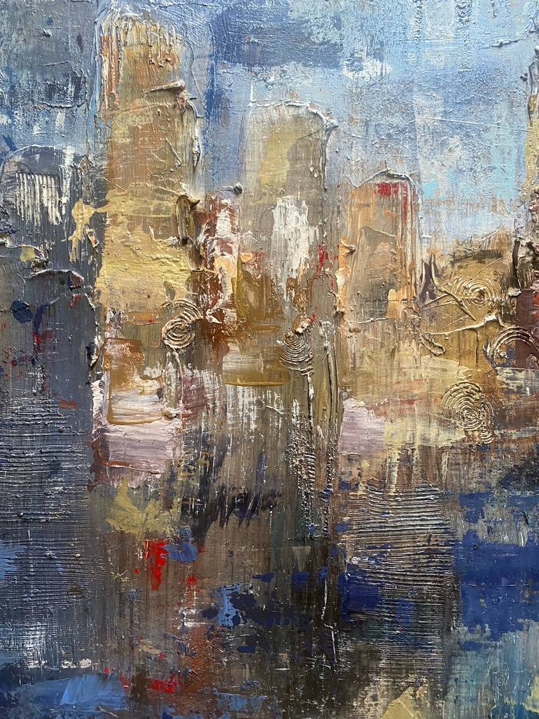Original Abstract Cities Mixed Media by Nerida Richardson