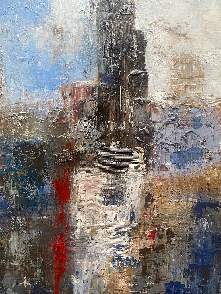 Original Abstract Cities Mixed Media by Nerida Richardson