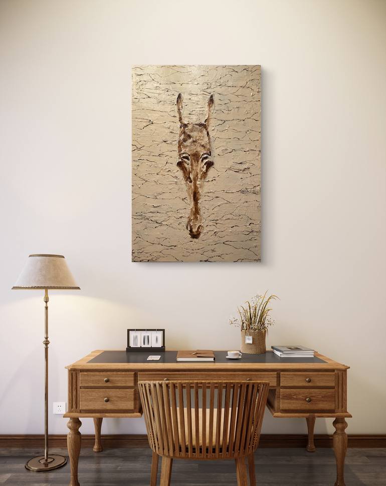 Original Abstract Horse Mixed Media by Nerida Richardson