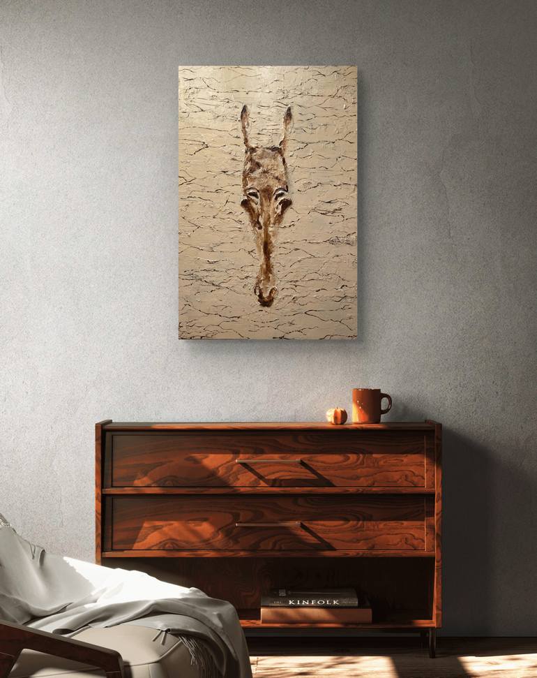 Original Abstract Horse Mixed Media by Nerida Richardson