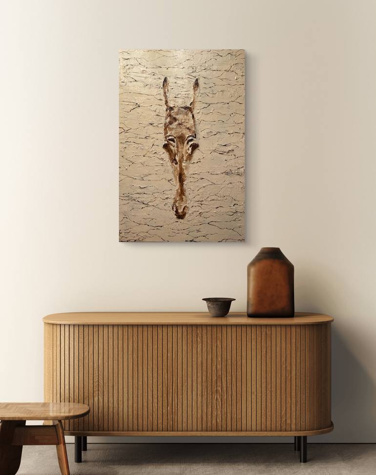 Original Abstract Horse Mixed Media by Nerida Richardson