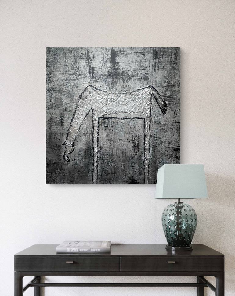 Original Abstract Expressionism Horse Mixed Media by Nerida Richardson