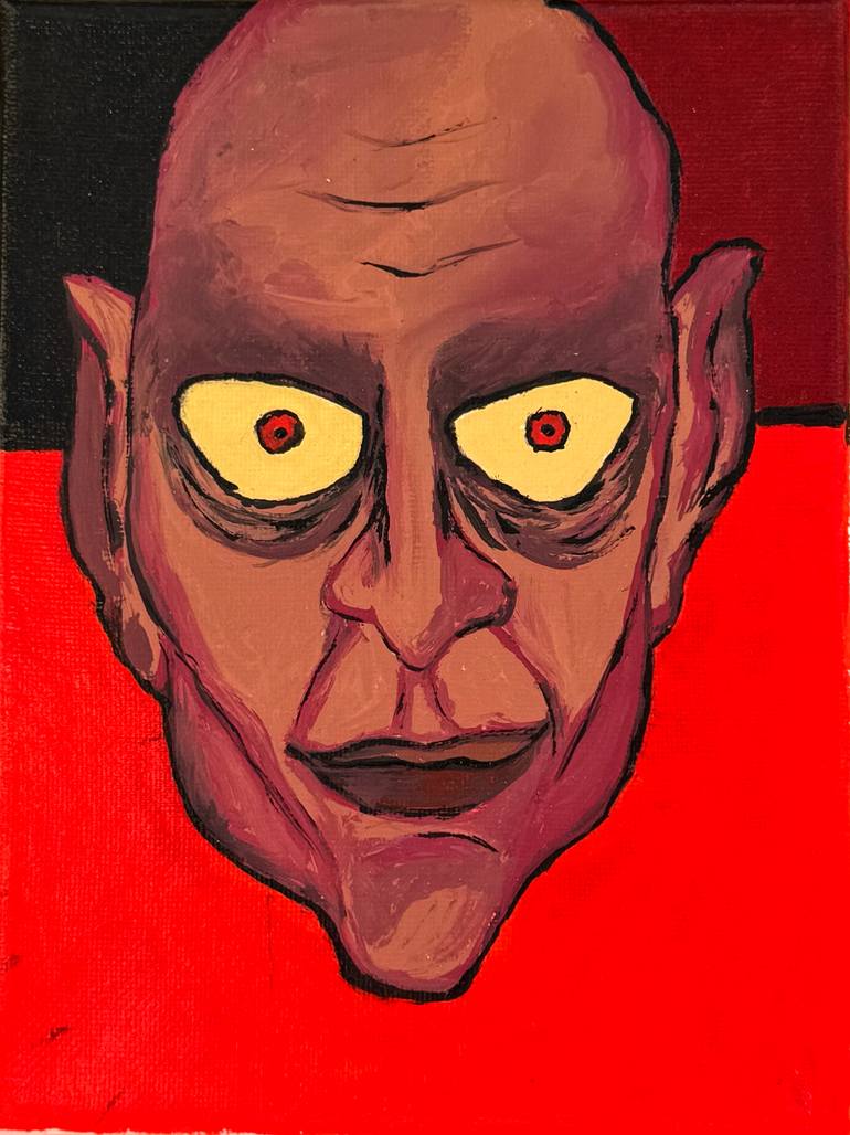 Original Abstract Painting by Fateme Ostad Abdolhamid | Abstract Expressionism Art on Canvas | The Man in My Nightmare