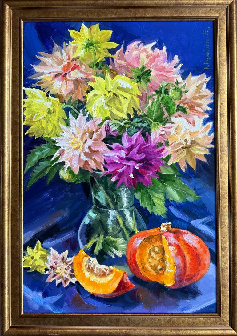 Original Impressionism Still Life Painting by Nataliia Hryshchenko