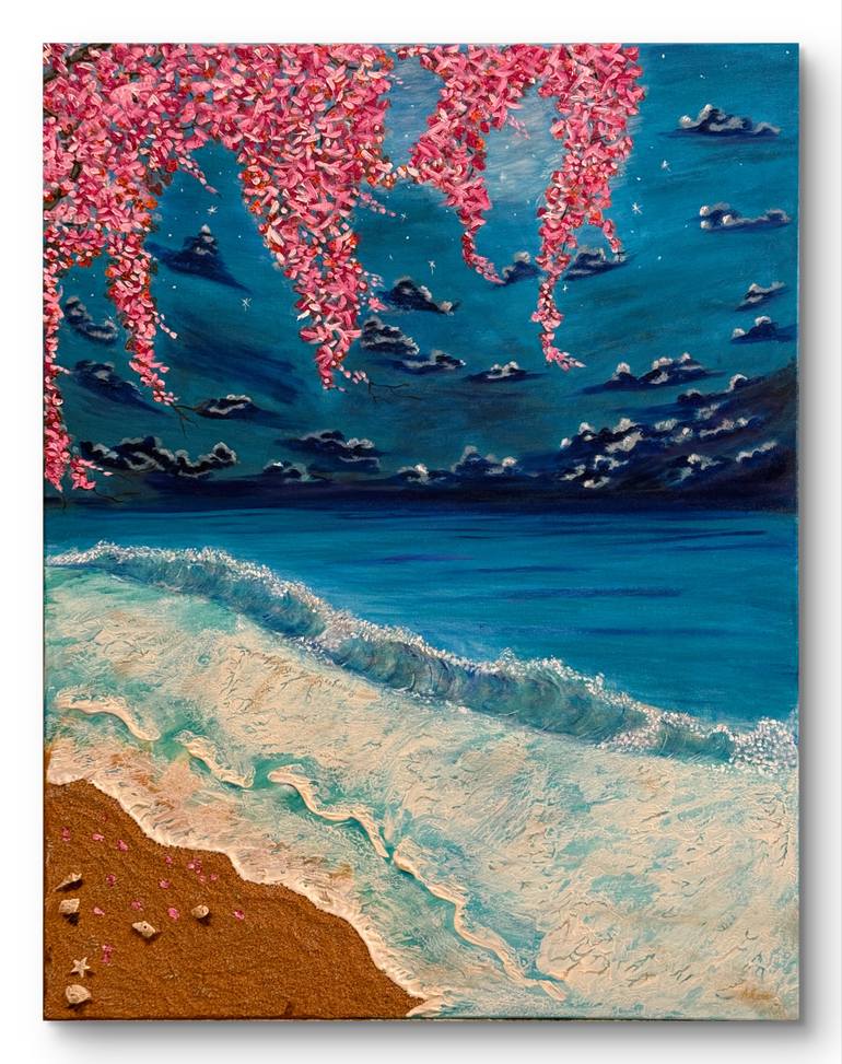 Original Abstract Beach Painting by Ana Maria Ionescu