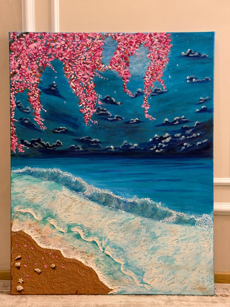 Original Abstract Beach Painting by Ana Maria Ionescu