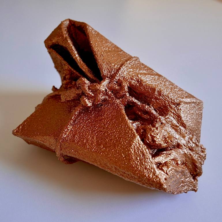 Original Abstract Sculpture by Daniele Pantano | Abstract Art on Corrugated Cardboard | Only That Which Can Destroy Itself Is Truly Alive