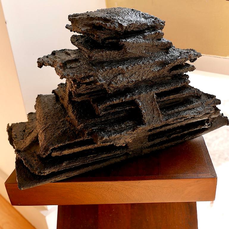 Original Abstract Sculpture by Daniele Pantano | Abstract Art on Corrugated Cardboard | Melancholia
