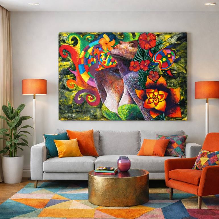 Original Body Painting by Kate Ray | Abstract Expressionism Art on Canvas | The Soul of Hawai'i