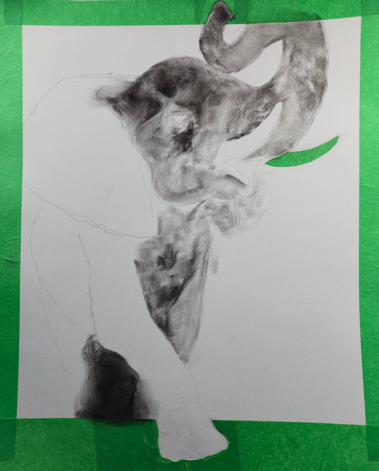 Original Black & White Animal Drawing by Jessmon Joshy