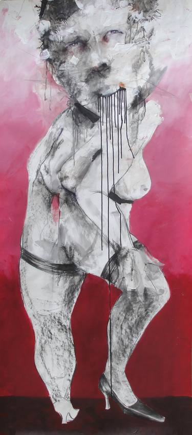 Original Surrealism Erotic Painting by Nicolas  Hasapopoulos