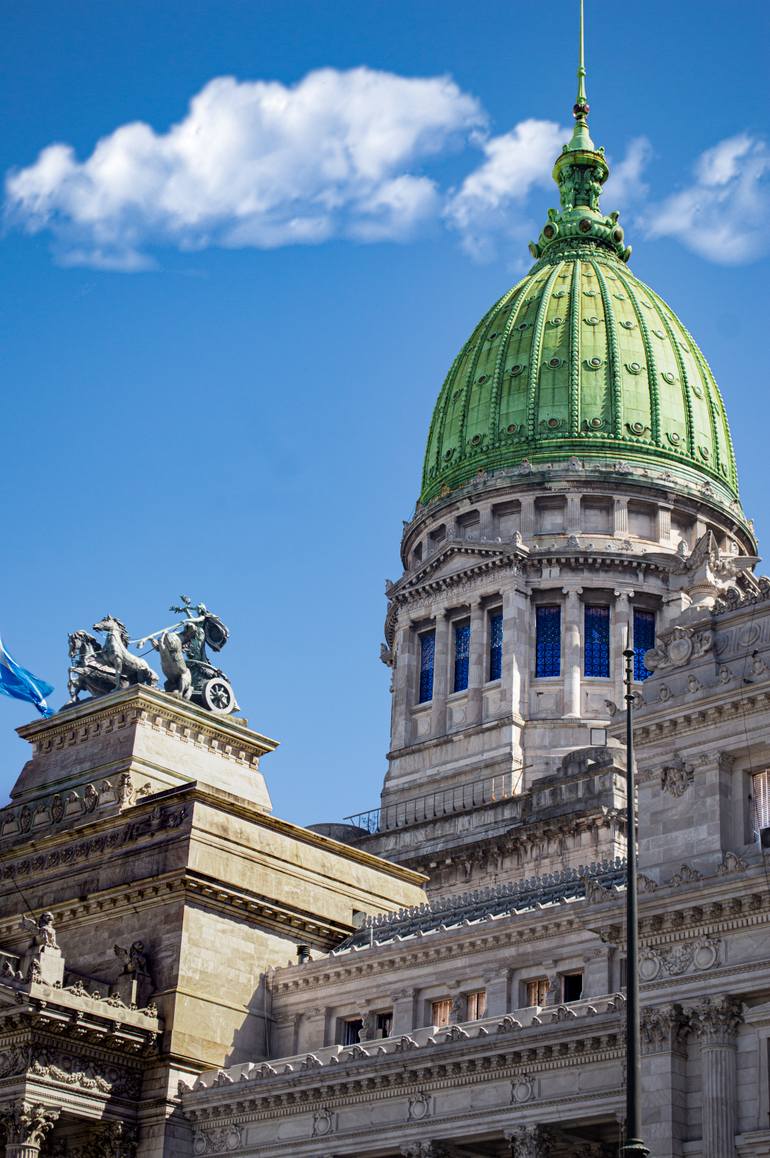 Original Architecture Photography by Carlos Alvarez | Street Art Art on Paper | The Congress Dome and Quadriga, Buenos Aires