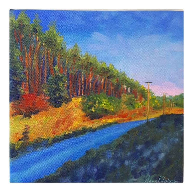 Original Landscape Painting by Anna Polat | Classicism Art on Canvas | The way home