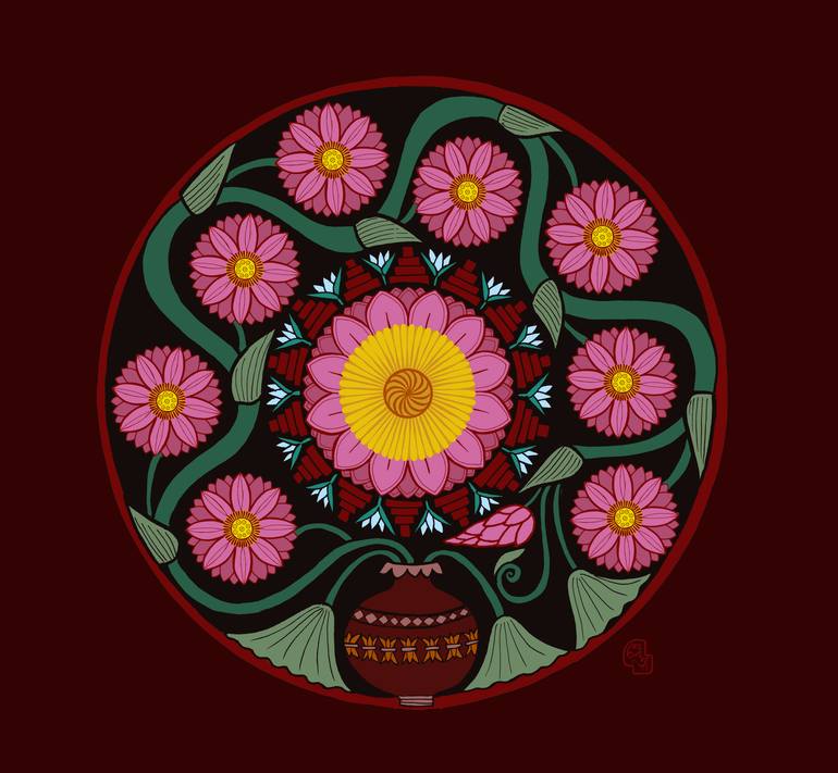 Vase of Abundance — Flowing Lotus of Continuity Bharhut Inspired