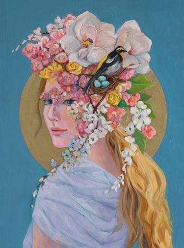 Saatchi Art Artist Fiona Phillips; Paintings, “She is All Flowers” #art
