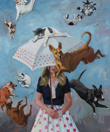 Raining Cats and Dogs/ORIGINAL SOLD thumb
