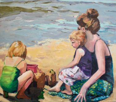 Print of Figurative Beach Paintings by Fiona Phillips
