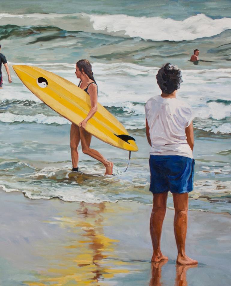 Original Realism Beach Painting by Fiona Phillips