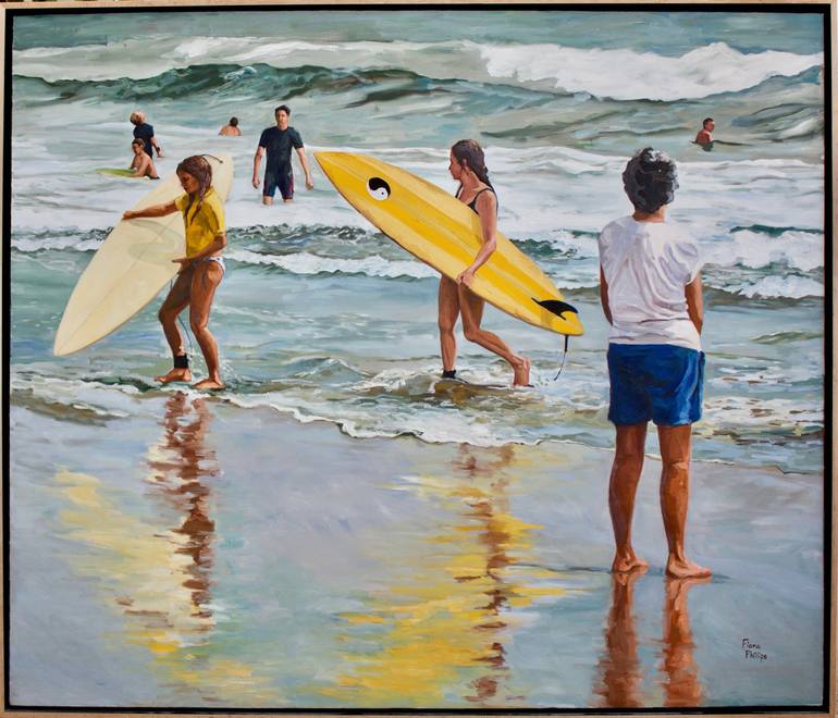 Original Realism Beach Painting by Fiona Phillips