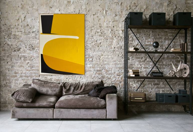 Original Bauhaus Abstract Painting by Eric Deregnaucourt