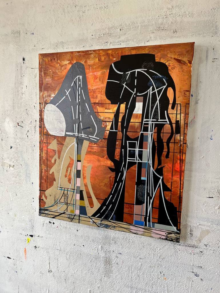 Original Abstract Architecture Painting by Jim Harris