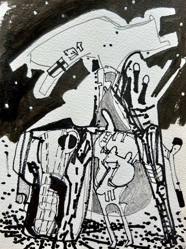 Print of Abstract Outer Space Drawings by Jim Harris