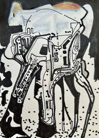 Original Surrealism Outer Space Drawings by Jim Harris