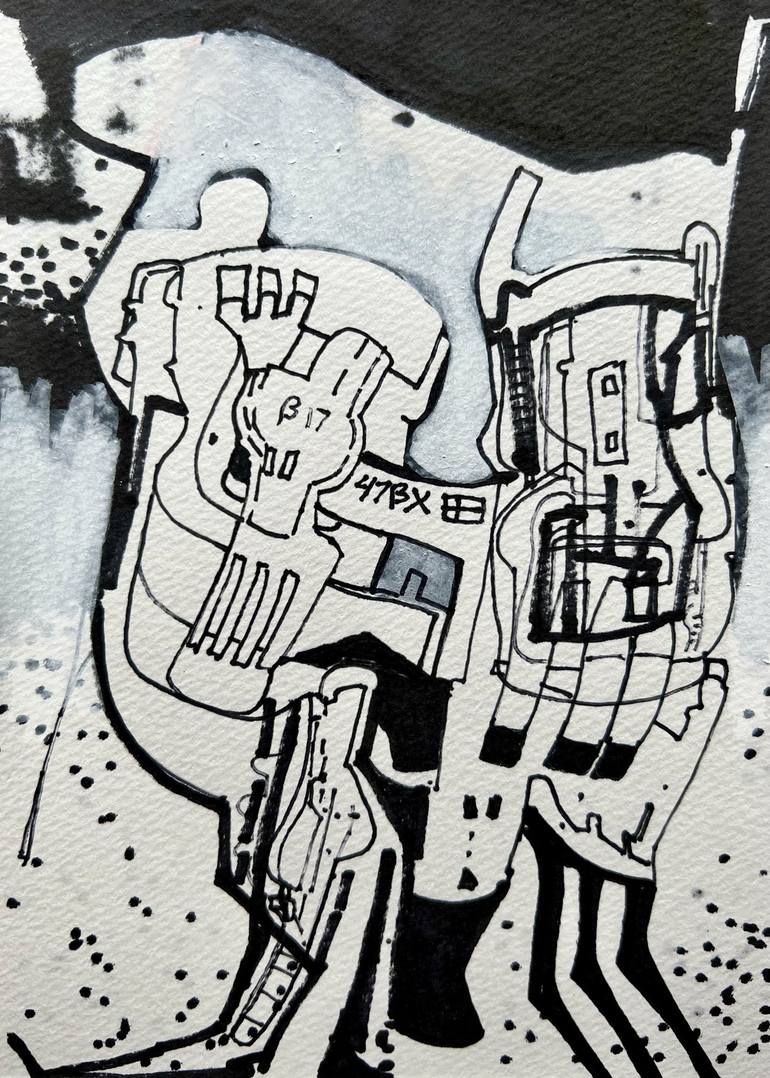 Print of Abstract Outer Space Drawings by Jim Harris