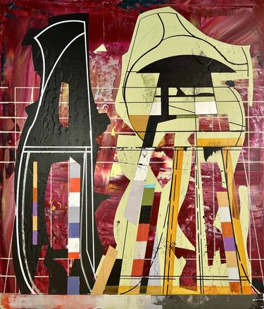 Original Abstract Architecture Paintings by Jim Harris