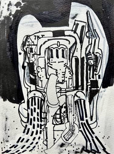 Original Abstract Outer Space Drawings by Jim Harris