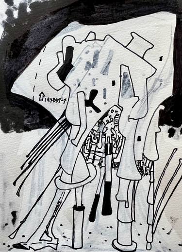 Original Abstract Outer Space Drawings by Jim Harris