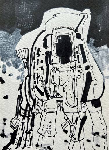 Original Abstract Outer Space Drawings by Jim Harris
