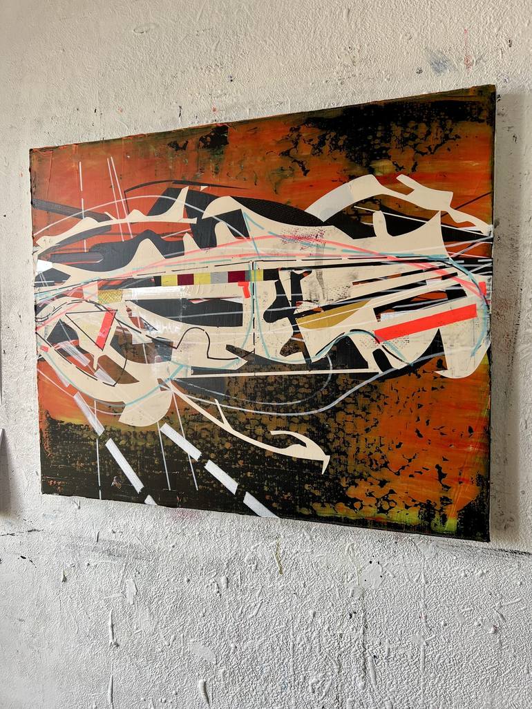 Original Dada Outer Space Painting by Jim Harris