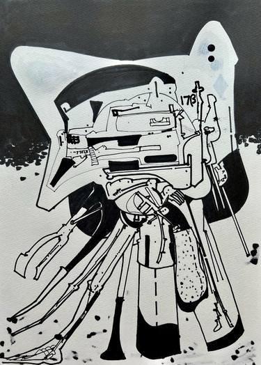 Original Dada Outer Space Drawing by Jim Harris