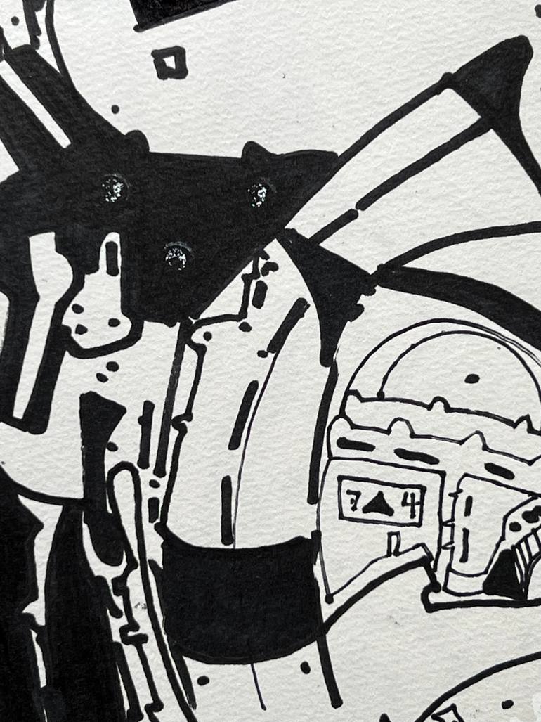 Original Conceptual Outer Space Drawing by Jim Harris