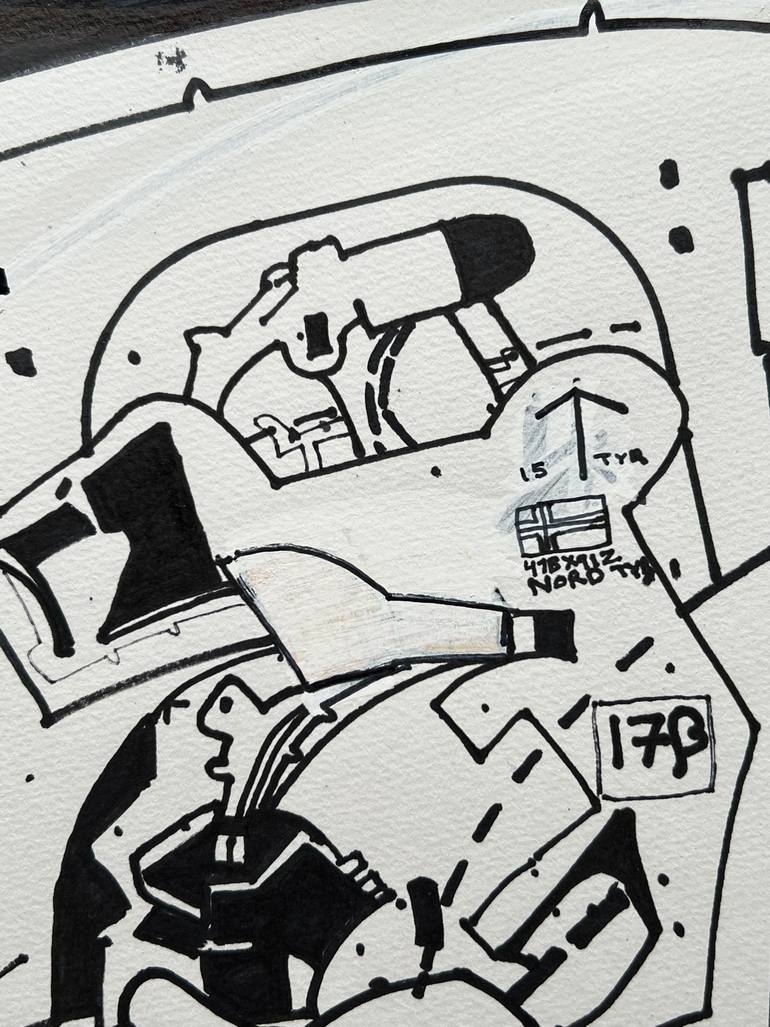 Original Conceptual Outer Space Drawing by Jim Harris