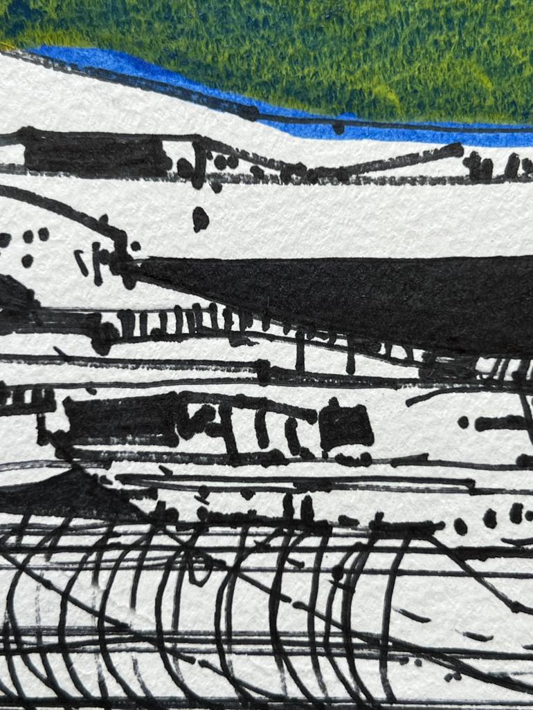 Original Abstract Architecture Drawing by Jim Harris