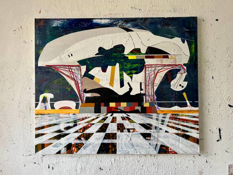 Original Abstract Architecture Painting by Jim Harris