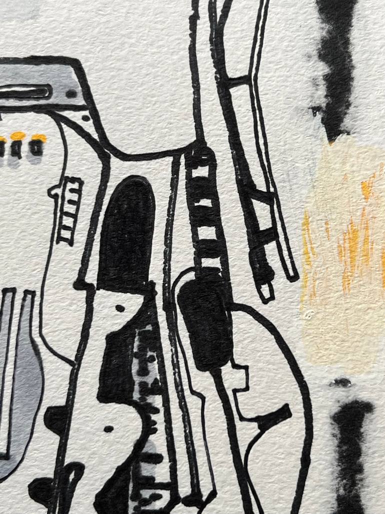 Original Futurism Outer Space Drawing by Jim Harris