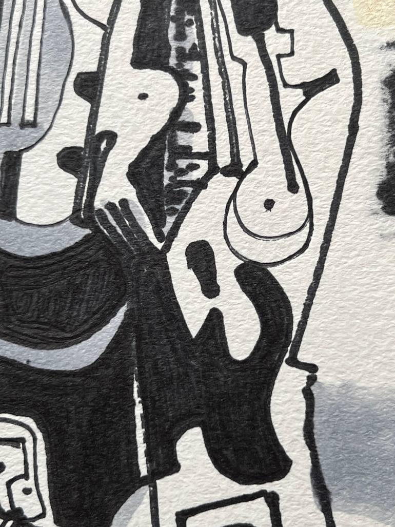 Original Futurism Outer Space Drawing by Jim Harris
