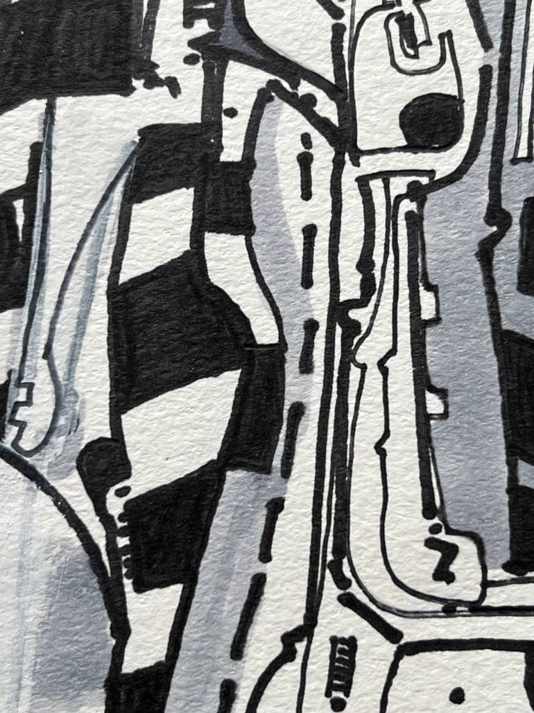 Original Futurism Outer Space Drawing by Jim Harris