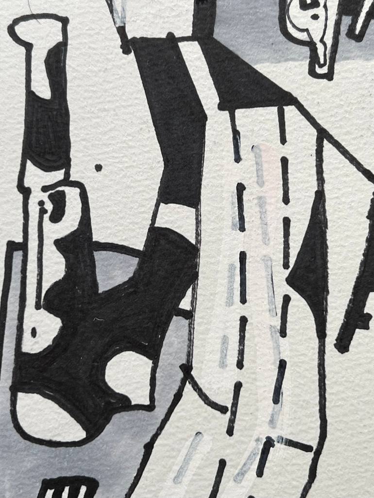 Original Abstract Outer Space Drawing by Jim Harris