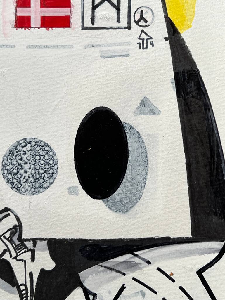 Original Abstract Outer Space Drawing by Jim Harris