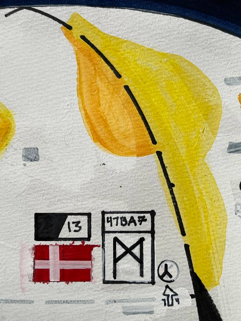 Original Abstract Outer Space Drawing by Jim Harris