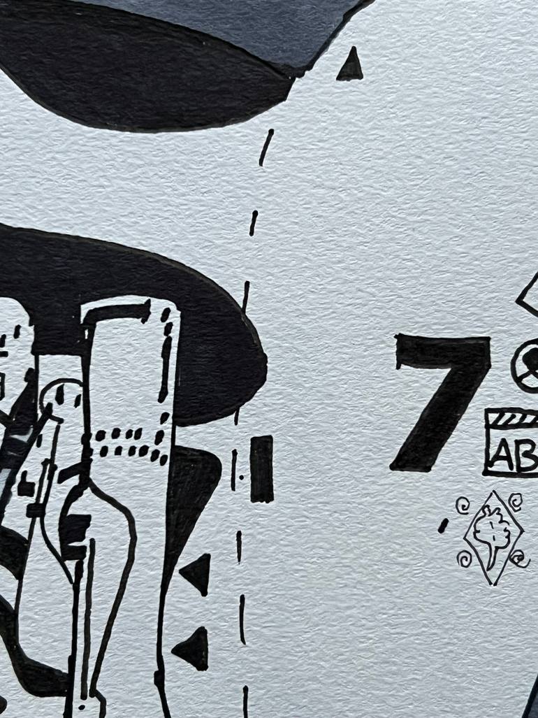 Original Abstract Science/Technology Drawing by Jim Harris