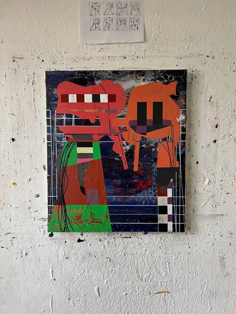 Original Abstract Architecture Painting by Jim Harris