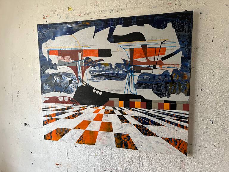 Original Abstract Architecture Painting by Jim Harris