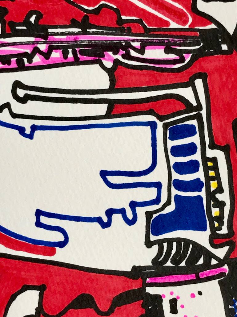 Original Abstract Science/Technology Drawing by Jim Harris